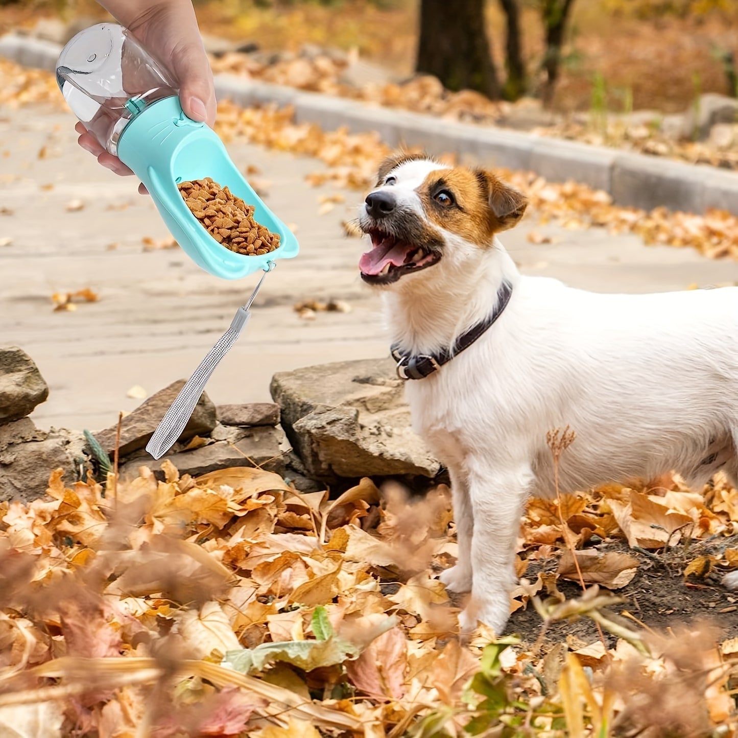 2 In 1 Dog Water Bottle, Leak Proof Portable Pet Water Bottle With Food Container