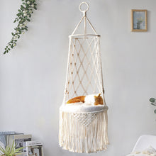 Macrame 懸吊式寵物床 Macrame 貓吊床 壁掛式貓吊床 Macrame 貓床-寵物禮物吊床 Macrame 貓鞦韆