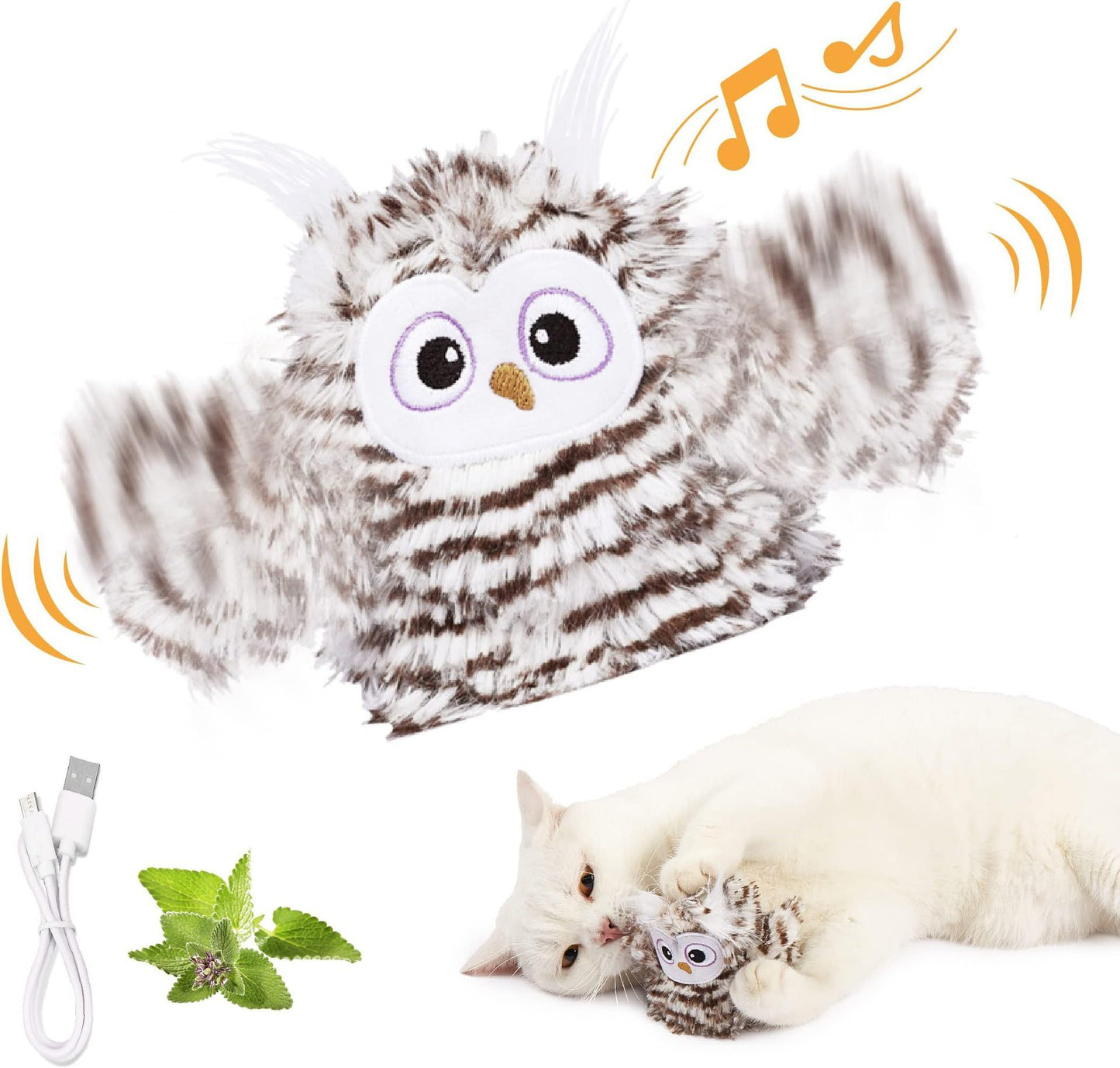 Interactive Cat Plush Toys For Indoor Cats Automatic Flapping Bird