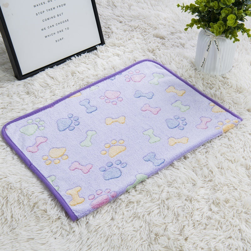 Soft Coral Fleece Pet Blanket for Cats and Dogs – Paw Print
