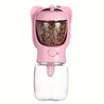 2 In 1 Dog Water Bottle, Leak Proof Portable Pet Water Bottle With Food Container
