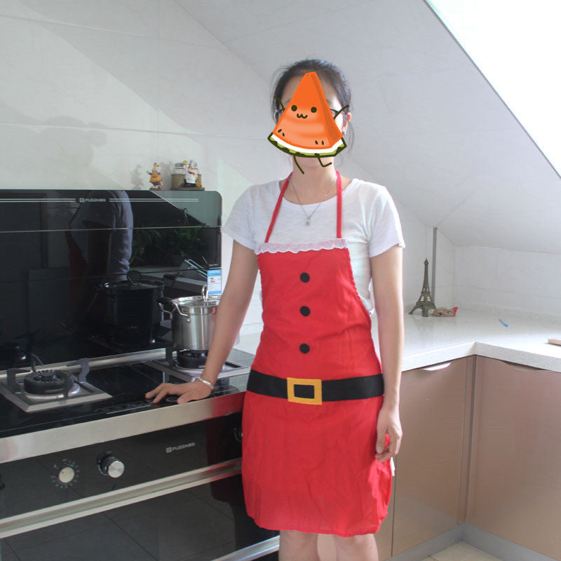 赤いメリークリスマスエプロン クリスマスエプロン 女性用 女の子用 ケーキ キッチン クックエプロン 母への新年の贈り物 ユニセックス