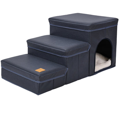 Foldable Dog Stairs With Storage for Small to Medium Dogs