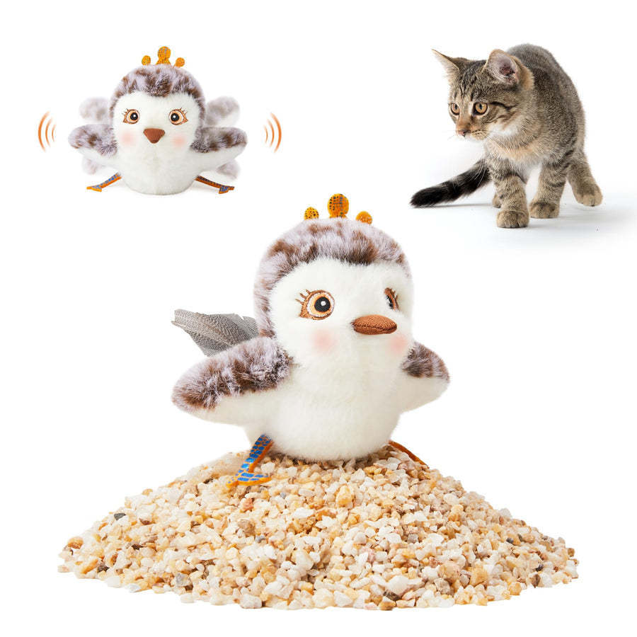 Interactive Cat Plush Toys For Indoor Cats Automatic Flapping Bird