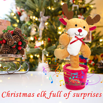 Dancing Christmas Toys Funny Tree Repeat Talking  Electronic Plush Toys Can Sing Record Lighten Early Education Funny Gift Christmas