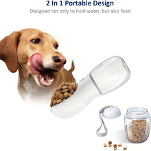2 In 1 Dog Water Bottle, Leak Proof Portable Pet Water Bottle With Food Container