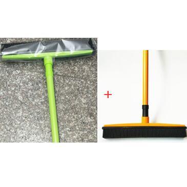 Pet Hair Removal Broom – Long Handle Rubber Floor Brush