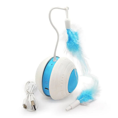 Pet Electric Toy Ball Feather Teaser Cat Stick