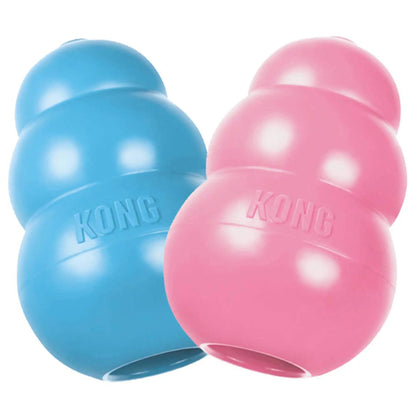 KONG Puppy - Natural Teething Rubber Chew Toy for Dogs  - Chew & Fetch Toy for Puppies - for Small Puppies - Blue