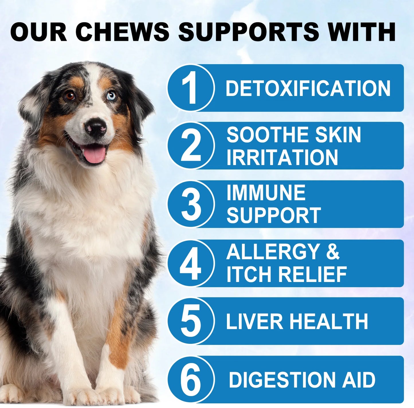 Dog Allergy Relief Chews Anti-Itch Skin & Coat Supplement Omega 3  60 Relief Treatment Pills Pumpkin Enzymes Peking Duck Flavor