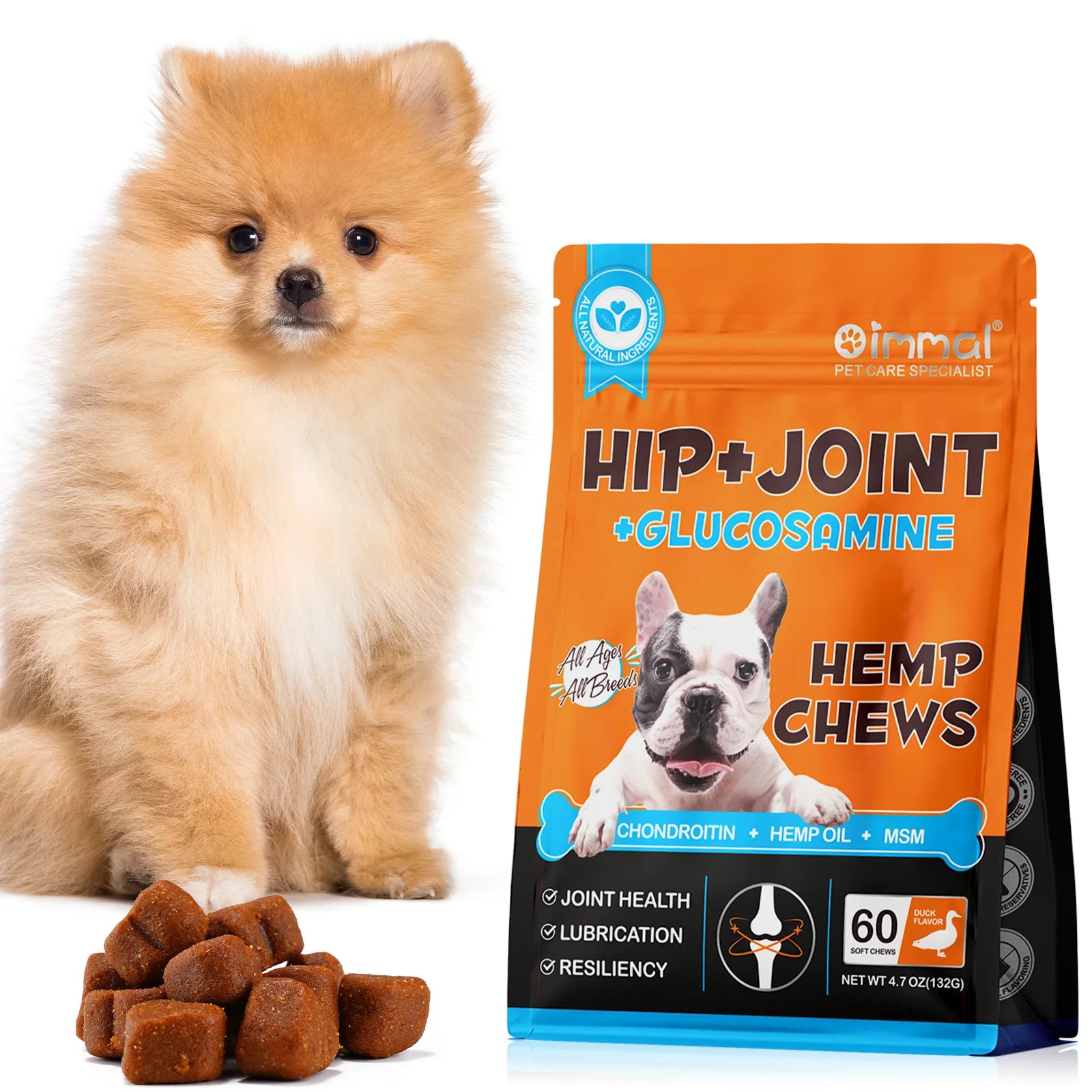 Hip and Joint Supplement with Glucosamine for Dogs 170 Dog Joint Pain Relief Treats Chondroitin MSM Dog Joint Supplement Health