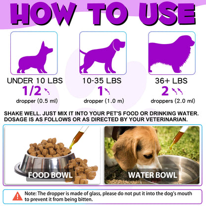 15-in-1 Vitamin Drops for Dogs Nutrients Comprehensive Nutrient Support Skin Coat Joint Bone Heart Immune System Boost Energy