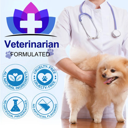 Dog Allergy Relief Chews Anti-Itch Skin & Coat Supplement Omega 3  60 Relief Treatment Pills Pumpkin Enzymes Peking Duck Flavor