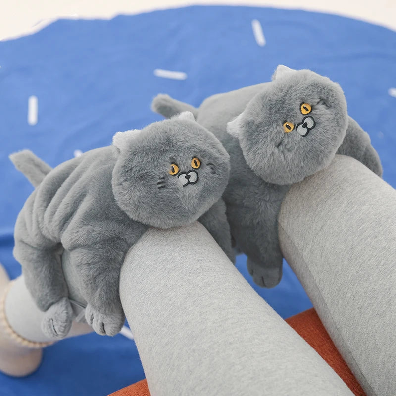 Cuddly Hug Cat Slippers Women Men Winter Home Slides Kawaii Floor Shoes Furry Slippers Girl White Mules Funny Cute Gift Slippers