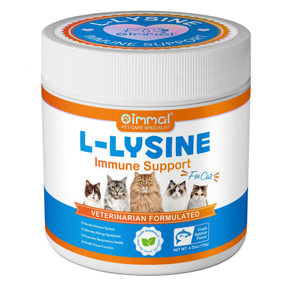 L-Lysine Supplement for Cats Supplement for Sneezing and Runny Nose, Cold Immune Support, Eye Function, and Respiratory Health