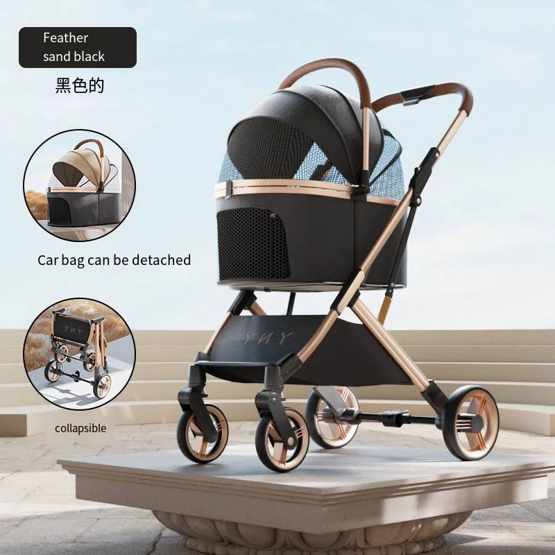 Separable High-end Pet Stroller with Multifunctional Bag Separation Ultra Easy To Carry One Click Collection Cat Dog Stroller