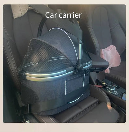 2025 New Dog Stroller with Double Layered Upper and Lower Compartments, Large Space for Pets, Multiple Cats, Dogs, and Dogs Cart