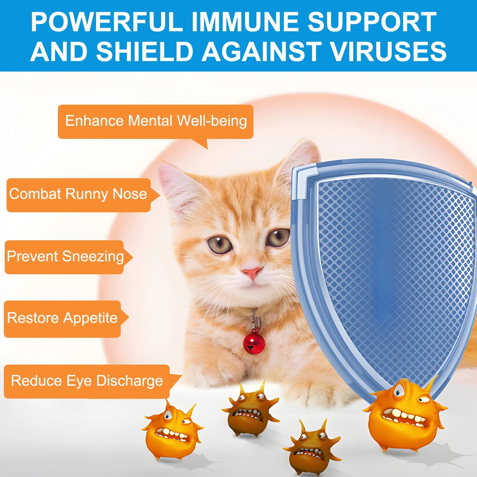 L-Lysine Supplement for Cats Supplement for Sneezing and Runny Nose, Cold Immune Support, Eye Function, and Respiratory Health