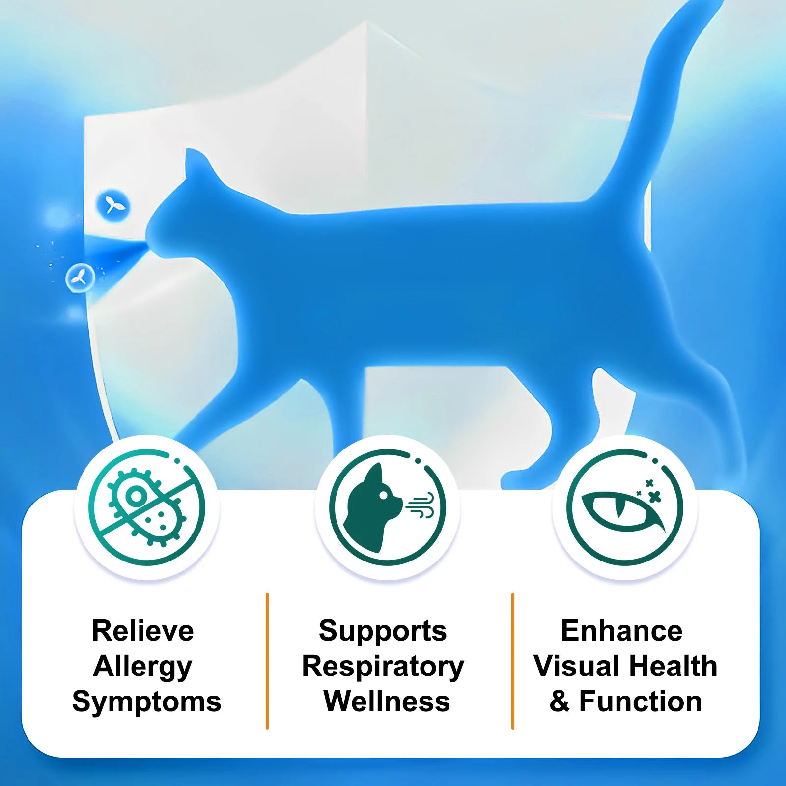 L-Lysine Supplement for Cats Supplement for Sneezing and Runny Nose, Cold Immune Support, Eye Function, and Respiratory Health