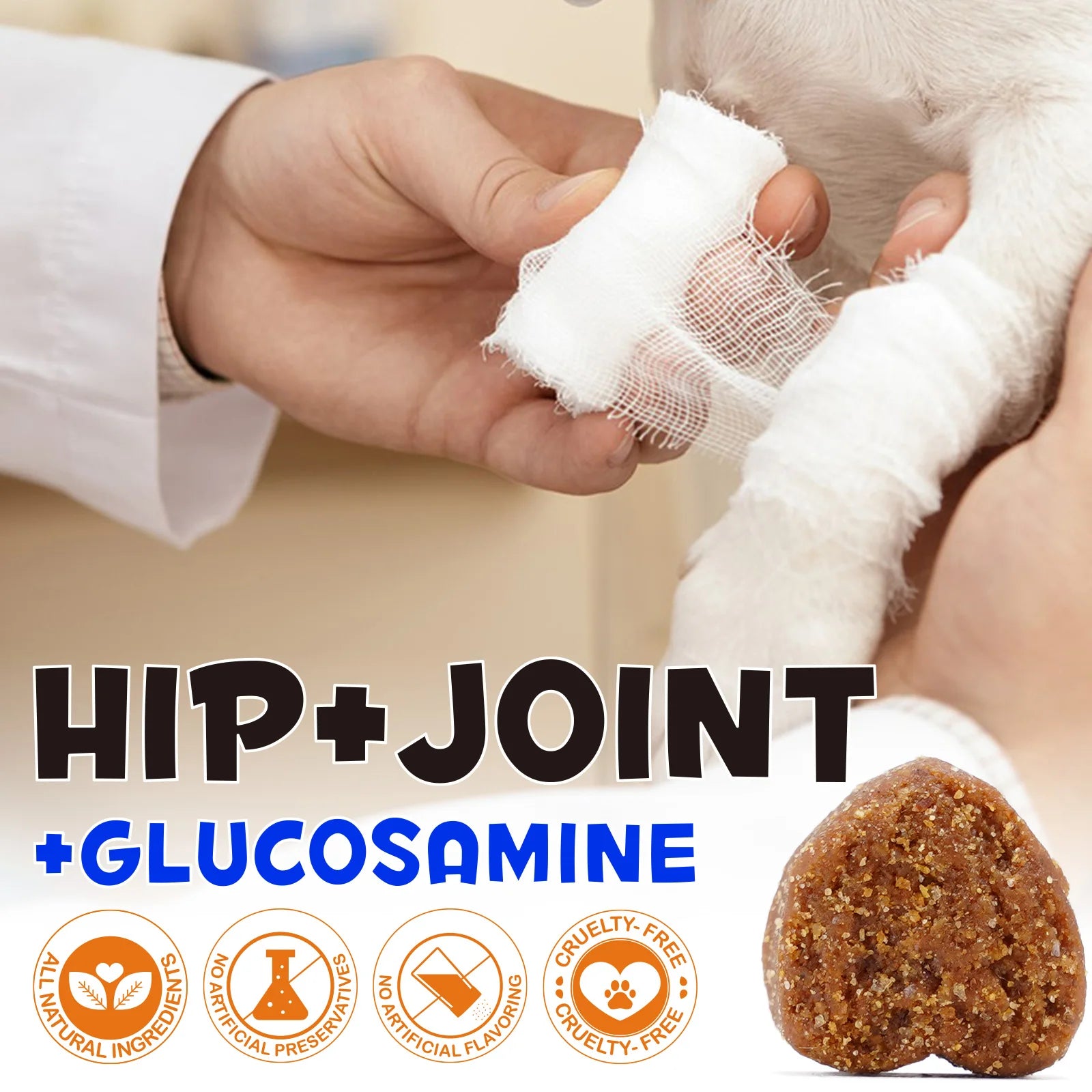 Hip and Joint Supplement with Glucosamine for Dogs 170 Dog Joint Pain Relief Treats Chondroitin MSM Dog Joint Supplement Health