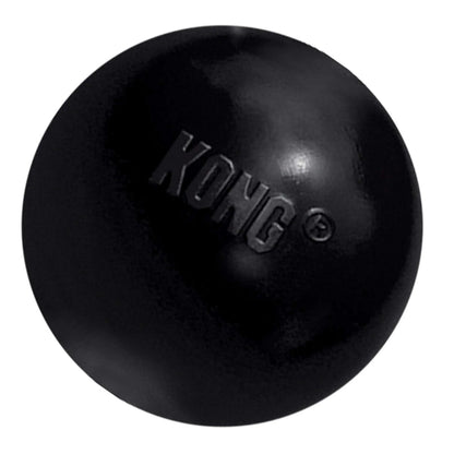KONG Extreme Ball with Hole - Fetch Toy - Durable Dog Toy  - Natural Extreme Rubber Ball - Black - for Large/Medium Dogs