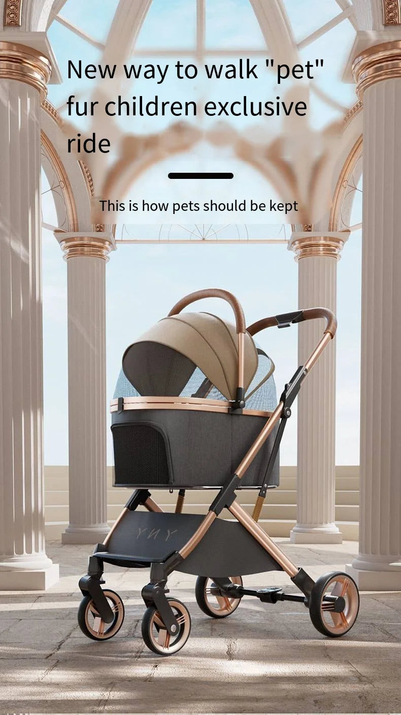 Separable High-end Pet Stroller with Multifunctional Bag Separation Ultra Easy To Carry One Click Collection Cat Dog Stroller