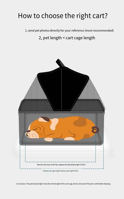 2025 New Dog Stroller with Double Layered Upper and Lower Compartments, Large Space for Pets, Multiple Cats, Dogs, and Dogs Cart