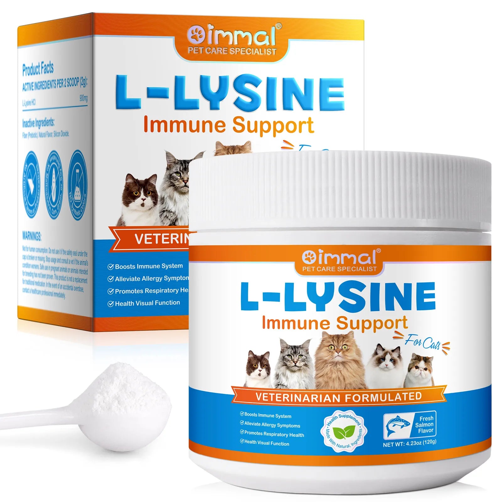 L-Lysine Supplement for Cats Supplement for Sneezing and Runny Nose, Cold Immune Support, Eye Function, and Respiratory Health