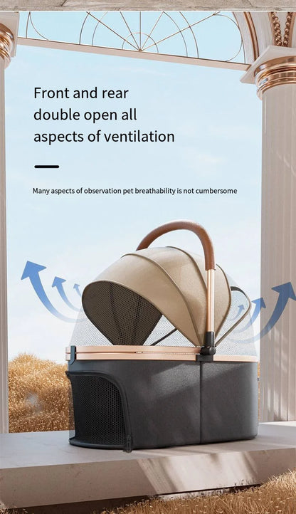 Separable High-end Pet Stroller with Multifunctional Bag Separation Ultra Easy To Carry One Click Collection Cat Dog Stroller