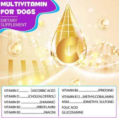 15-in-1 Vitamin Drops for Dogs Nutrients Comprehensive Nutrient Support Skin Coat Joint Bone Heart Immune System Boost Energy