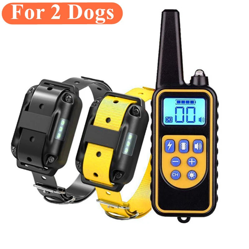 Electric Dog Training Collar Waterproof Dog Bark Collar Pet With Remote Control Rechargeable Anti Barking Device All Size Dogs