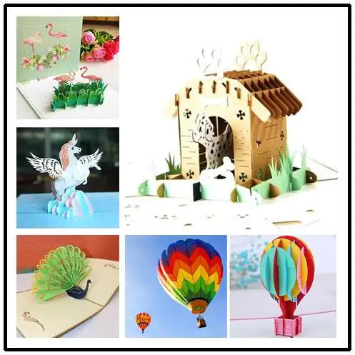 creative 3D paper birthday pop up card unicorn Pegasus festival party Invitations greeting card postcard thanksgiving card