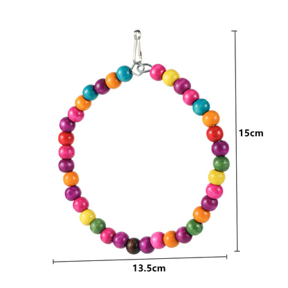 Bird Toys Set Swing Chewing Training Toys Small Parrot Hanging Hammock Parrot Cage Bell Perch Toys with Ladder Pet Supplies 1pc