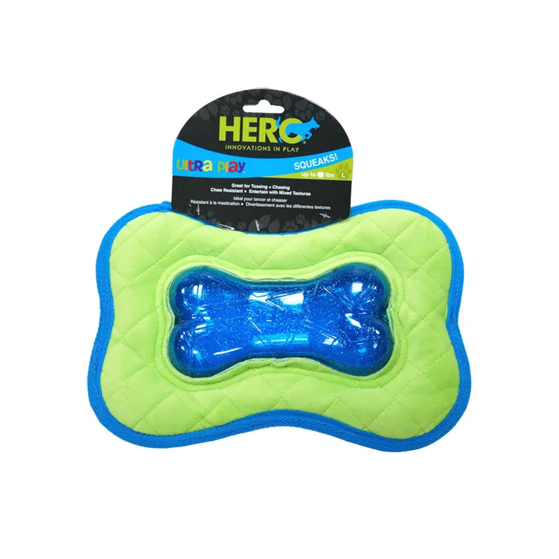 HERO Dog Toys Fabric Flying Disc Soft Squeaky Interactive Dog Toys Suitable for Small to Large Dogs