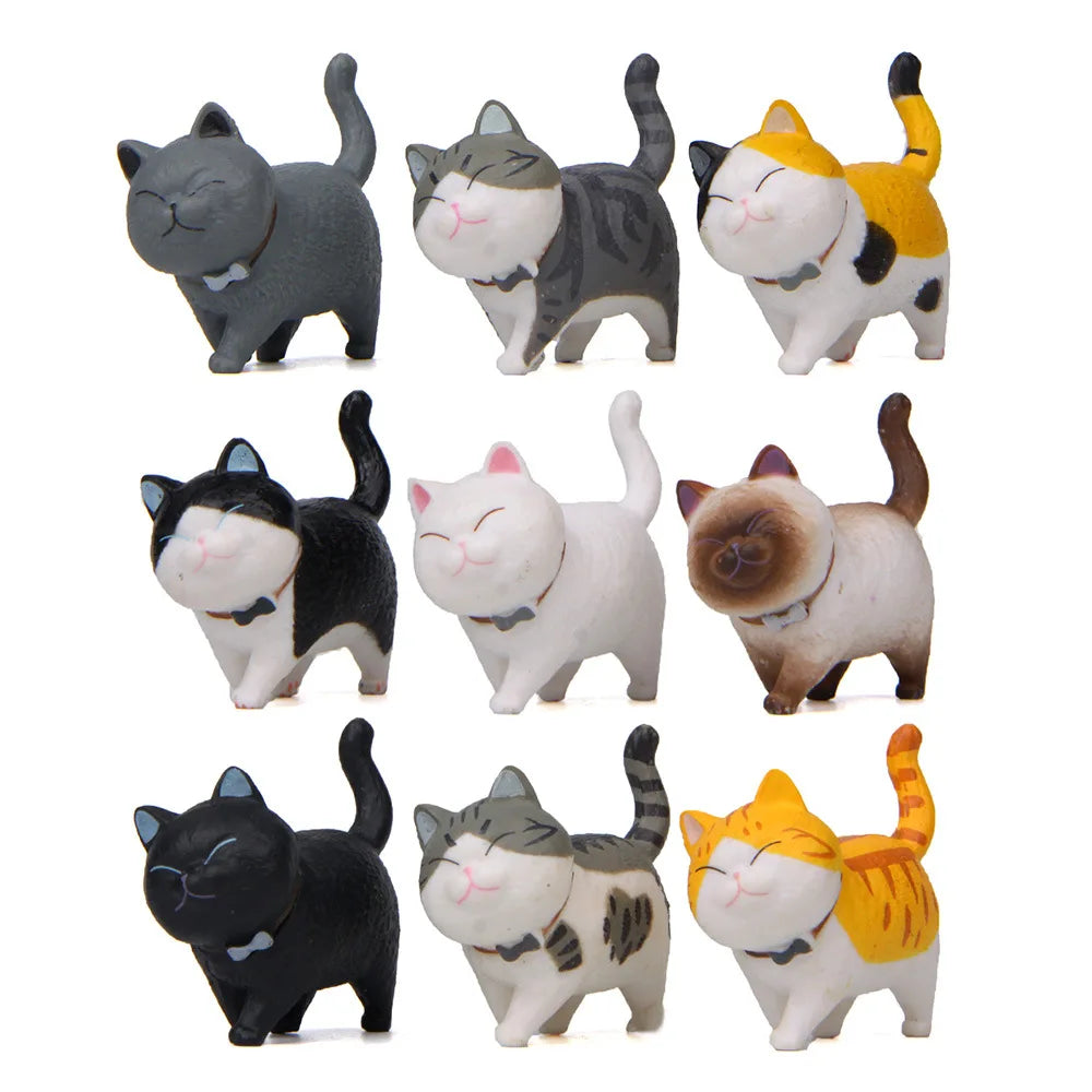 Cute Cat Ornaments Kawaii Bell Cat Animal Fairy Garden Figurines Accessories Home Decoration Desktop  Model Birthday Gift Gif