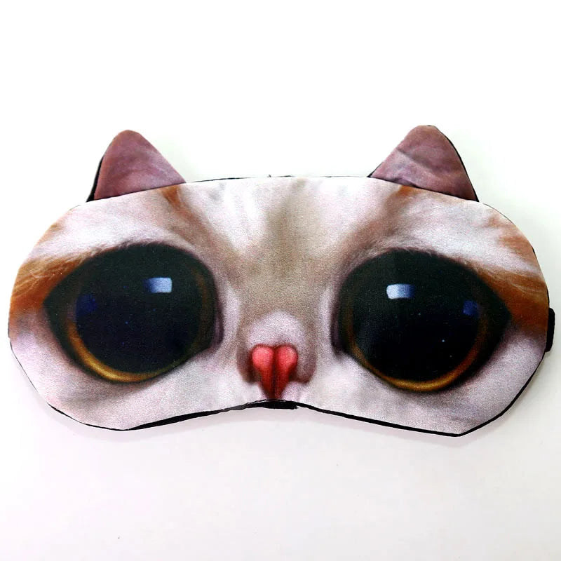 1PCS 3D Sleeping Mask Cute Cartoon Cat Dog Sleeping Eye Mask Eyeshade Cover Soft Portable Animal Blindfold Eyepatch Eye Cover
