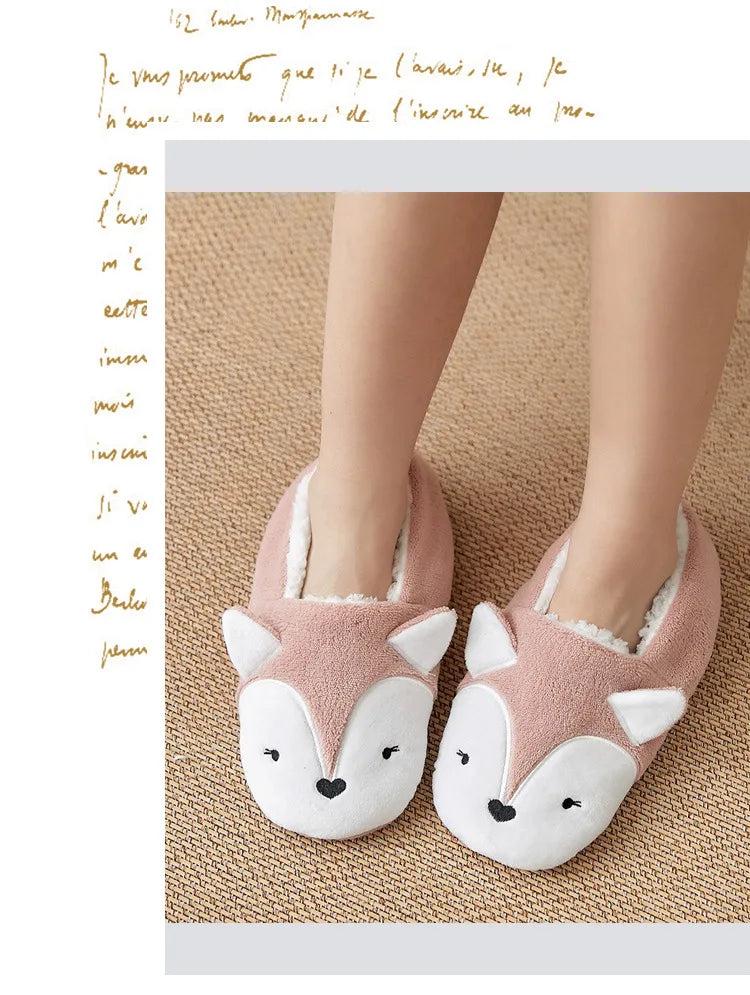 Fluffy Slippers Women winter warm Unicorn Dog Anti Slip Kawaii Fuzzy Ladies Panda Plush Soft Female Cartoon Shoes Home Indoor