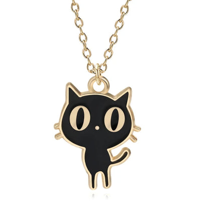 Cute Cartoon Cat Animal Pendant Necklace For Girls Women Lovely Kitten Neko Birthday Party Jewelry Accessories Gift 2024 Trend