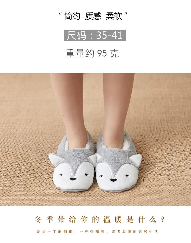 Fluffy Slippers Women winter warm Unicorn Dog Anti Slip Kawaii Fuzzy Ladies Panda Plush Soft Female Cartoon Shoes Home Indoor