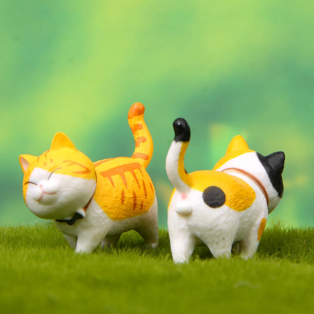 Cute Cat Ornaments Kawaii Bell Cat Animal Fairy Garden Figurines Accessories Home Decoration Desktop  Model Birthday Gift Gif