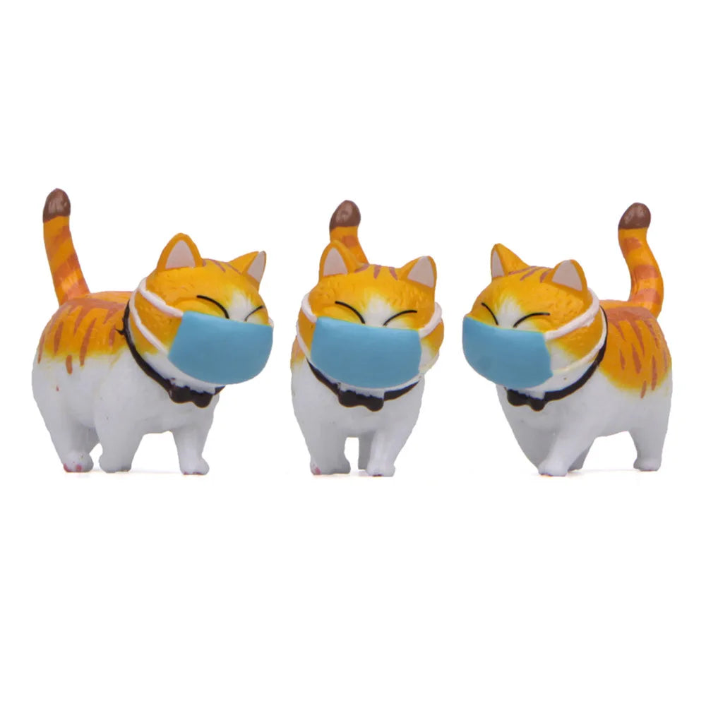 Cute Cat Ornaments Kawaii Bell Cat Animal Fairy Garden Figurines Accessories Home Decoration Desktop  Model Birthday Gift Gif