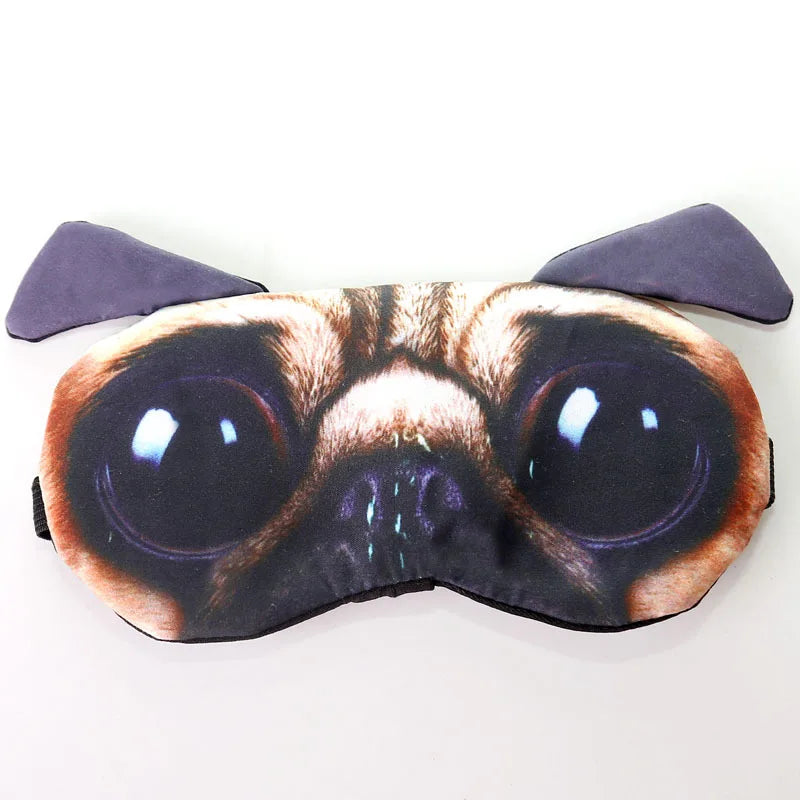 1PCS 3D Sleeping Mask Cute Cartoon Cat Dog Sleeping Eye Mask Eyeshade Cover Soft Portable Animal Blindfold Eyepatch Eye Cover