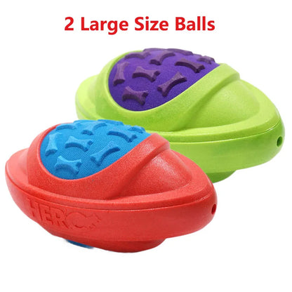 CAITEC Dog Toys Football for Dogs Floatable Squeaky Hard and Firm Fit for Outdoor Throwing Suitable for Medium to Large Dogs