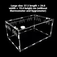 Acrylic Reptile Container Magnetic Acrylic Reptile Cage Acrylic Reptile Breeding Box With Thermometer And Insect Breeding Box