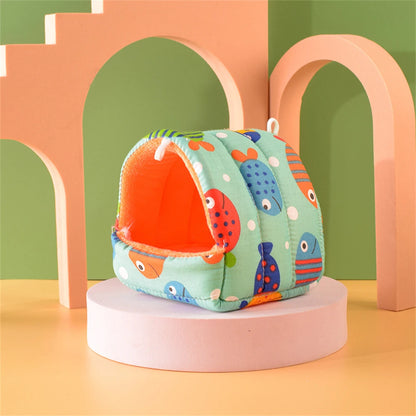 Pet Hamster Nest Plush Warm and Comfortable Winter Parrot Hammock Cave Cage Hut Tent Pet Supplies Bird Cage Parrot Accessories
