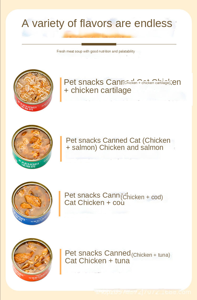 Canned cat white meat snack can cat snacks cat staple food young cat fat 170g cat wet food