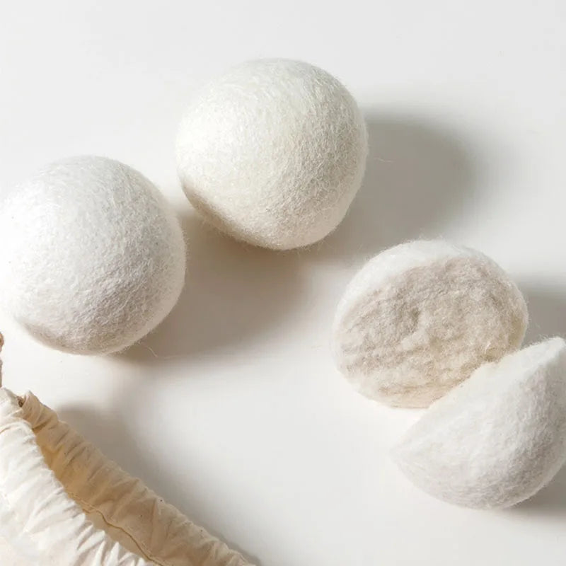 Wool Dryer Balls Reusable  Natural Fabric Softener Laundry Washing Machine Accessories Home Washing 4/5/6cm Fleece Dryer Balls