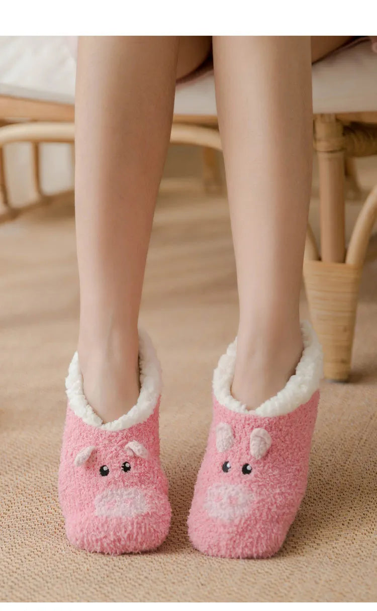 Fluffy Slippers Women winter warm Unicorn Dog Anti Slip Kawaii Fuzzy Ladies Panda Plush Soft Female Cartoon Shoes Home Indoor