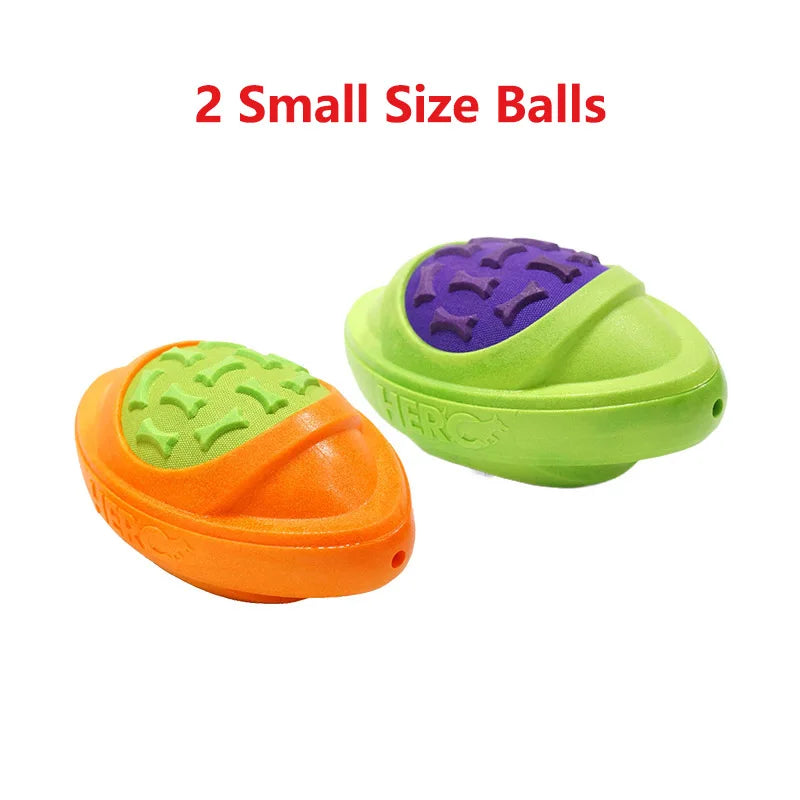 CAITEC Dog Toys Football for Dogs Floatable Squeaky Hard and Firm Fit for Outdoor Throwing Suitable for Medium to Large Dogs