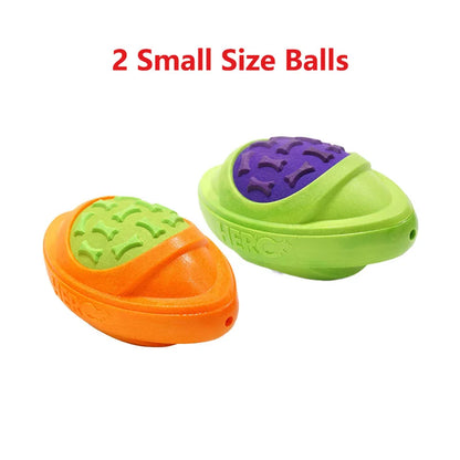 CAITEC Dog Toys Football for Dogs Floatable Squeaky Hard and Firm Fit for Outdoor Throwing Suitable for Medium to Large Dogs